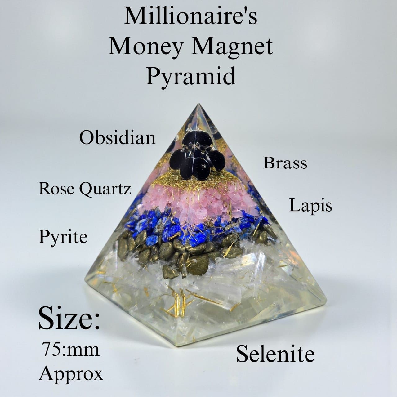 Money Magnet Orgonite Crystal Pyramid for Home & Office